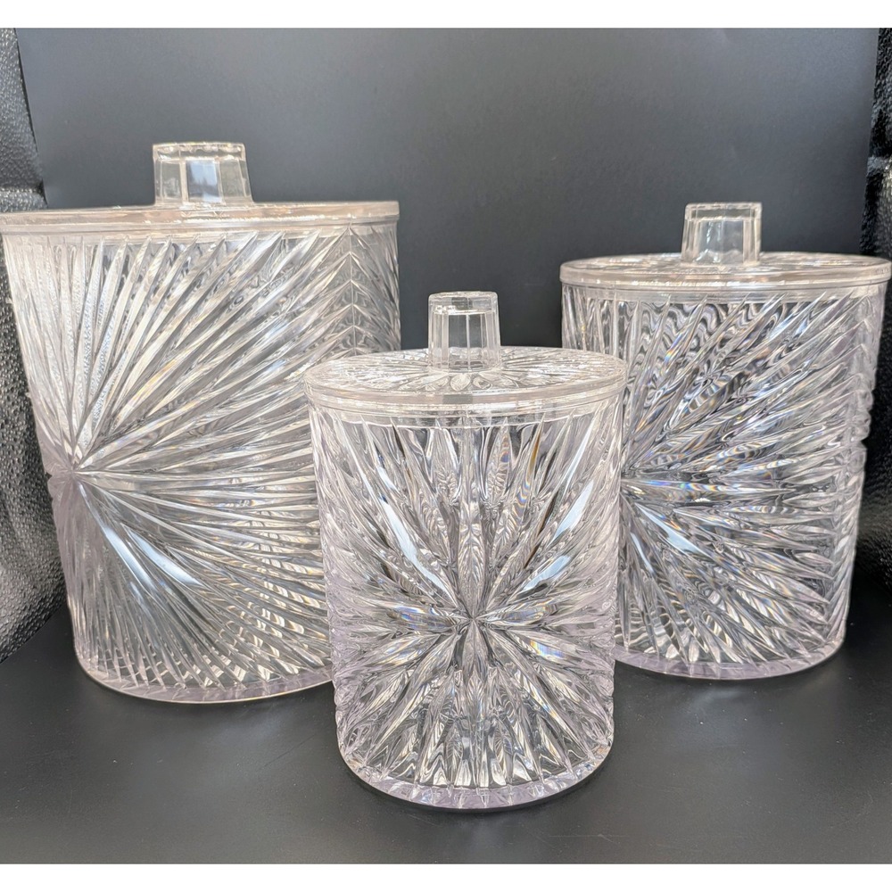 Set of 3 Retro Starburst Canisters, Atomic Mid Century Kitchen Storage C